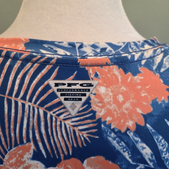 Columbia Long Sleeve Performance Fishing Gear Floral Sun Protection Top Size 2X - Picture 6 of 11